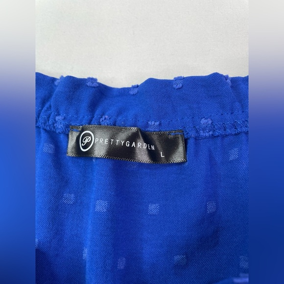 Long Sleeve Swiss Dots Maxi Dress High Waisted A-Line Ruffle Party Dress Size L - Picture 3 of 7